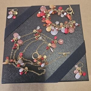 Elegant Vintage Boho Style Multi-Color Gemstone Jewelry Set